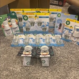 Air Wick Essential Oil Diffuser linen scent Set